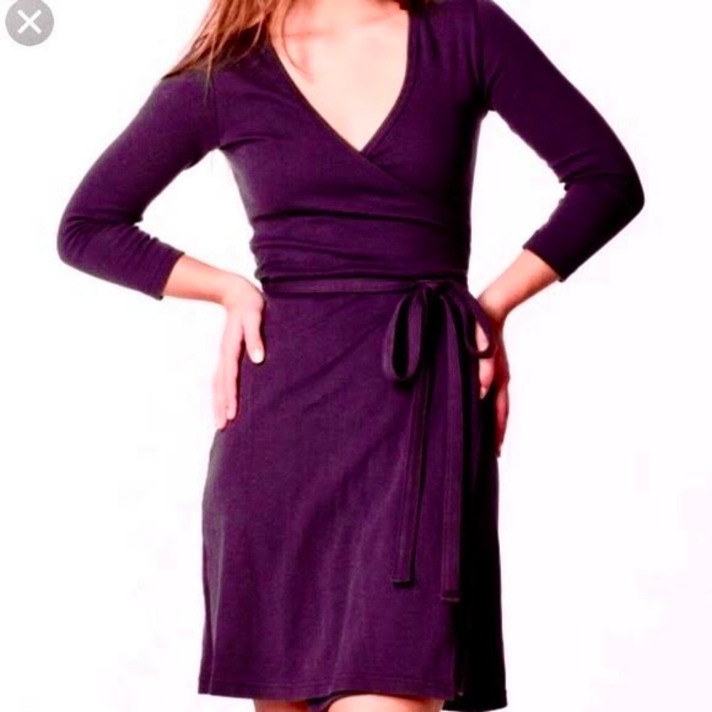 American Apperal Interlock Cotton Wrap Dress